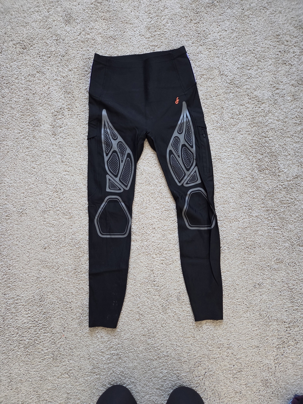 Women's Black Performance Leggings with Reflective Detail